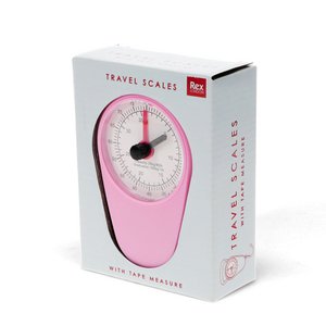 Reisweegschaal met meetlint - Roze