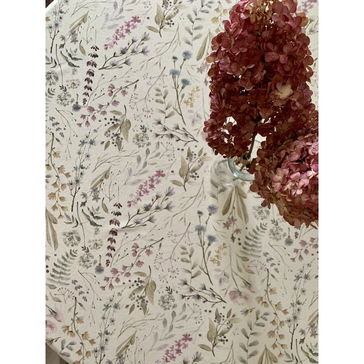 Mantel Redondo, Mezcla Lino-Algodón, Estampado | aitana