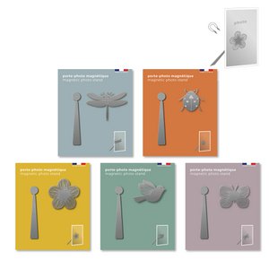Sortiment von 15 magnetischen Metallfotohaltern - Natur