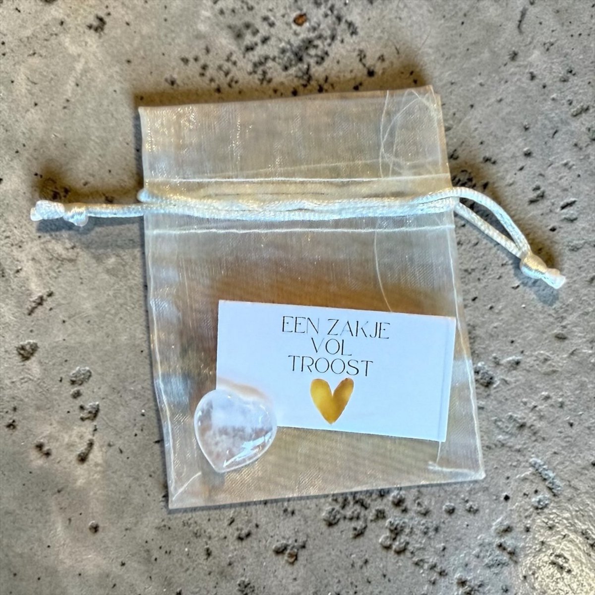 Bag Full of Comfort with Rock Crystal Heart