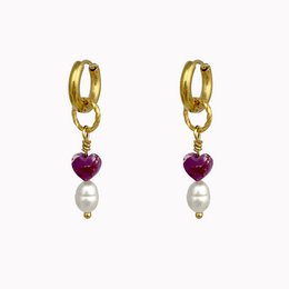 Cintres d'oreille coeur de coeur en or