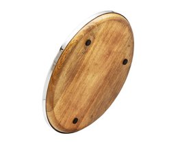 EDZARD dienblad Cincinnati, mangohout en roestvrij staal, glanzend vernikkeld, diameter 40 cm