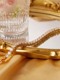 Tijdloze tennisarmband met diamantlook