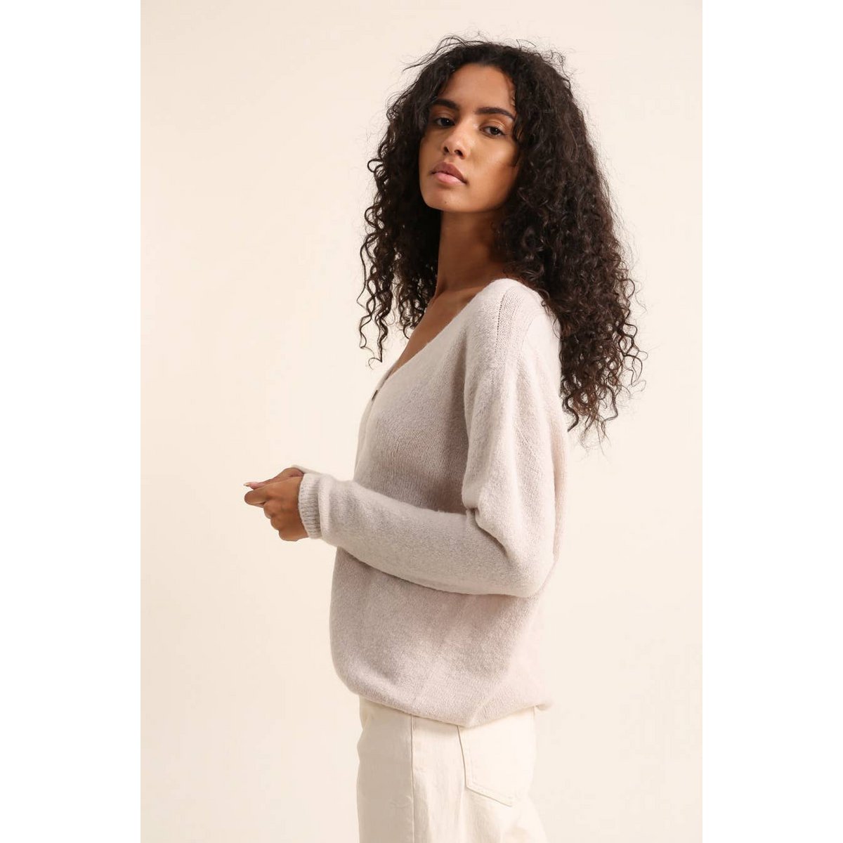 Gilet cardigan col V RÉF. 1026