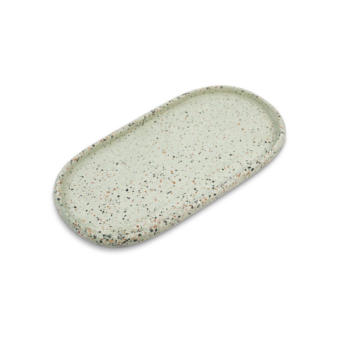Plateau ovale stonerazzo 30x15cm vert mix