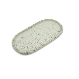 Plateau ovale stonerazzo 30x15cm vert mix