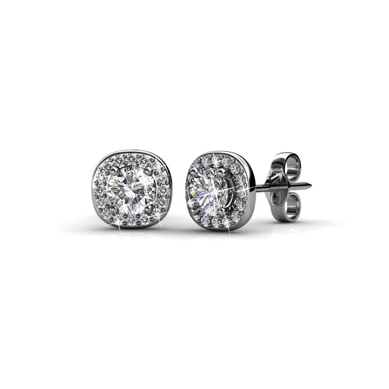 Boucles d'oreilles Cushy - Argenté et Cristal