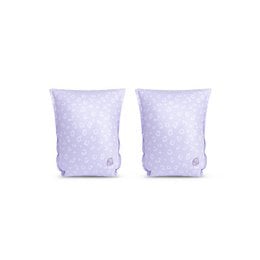 Inflatable arm bands in leopard print pattern, available in sizes 0/2 years and 2/6 years, suitable for kids' water activities.
