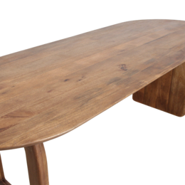 Bullnose mangotræ spisebord brun - blandet bund