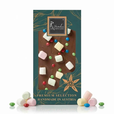 PREMIUM melkchocolade - chocoladeballetjes, marshmallow 95g