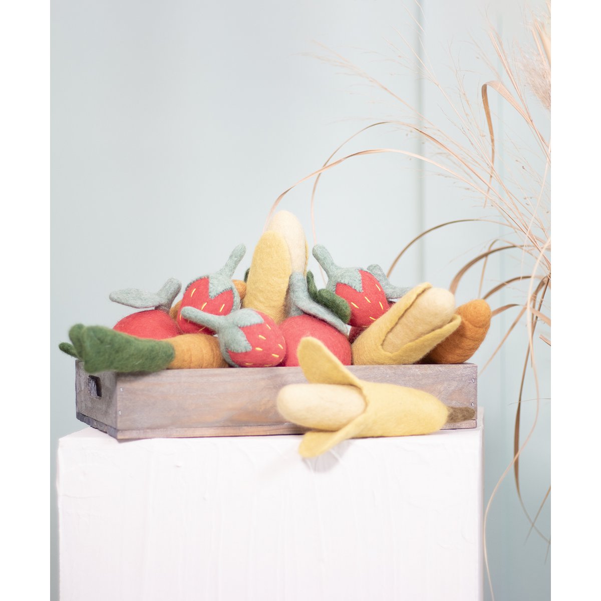 Buddy. Hondenspeelgoed van Wollfilz "Strawberry"