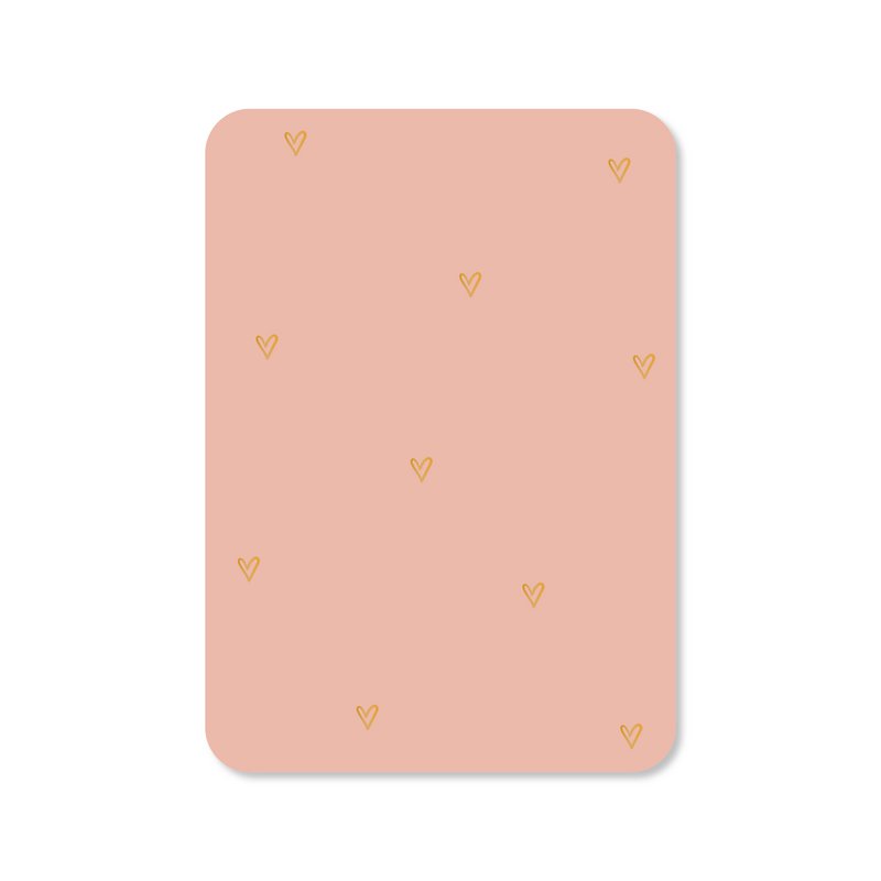 Card Hearts - Old Pink (ze złotą folią)