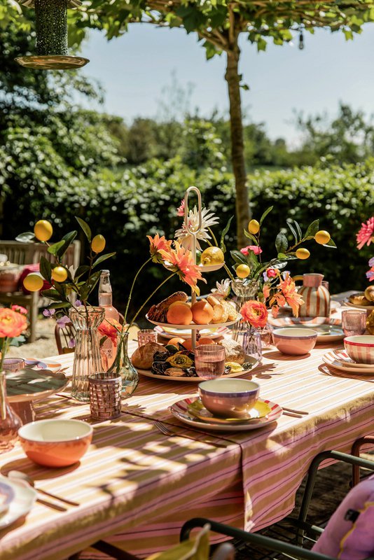 Mag morgenmadstallerken gul orange lilla rød 4 assorteret