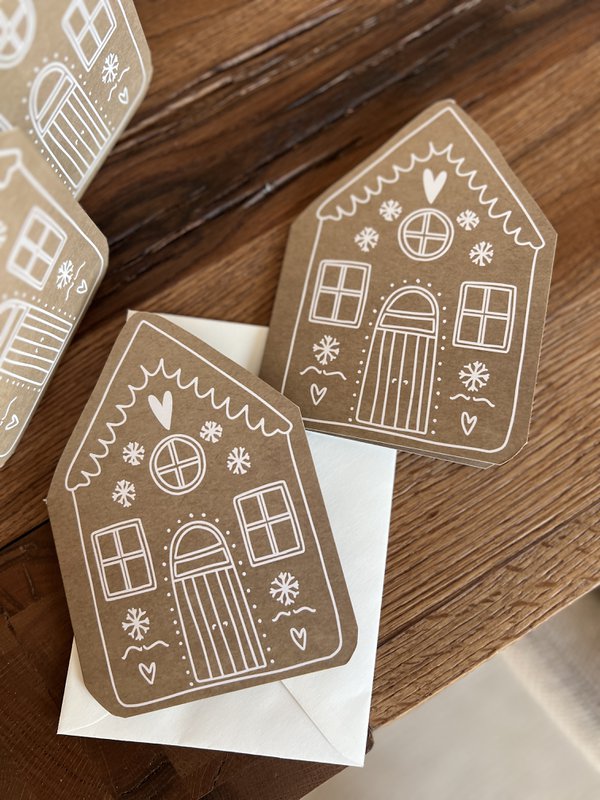 Christmas card folding card gingerbread house