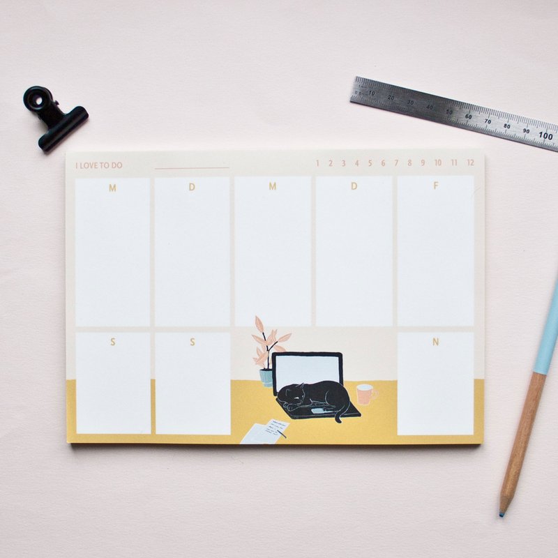 Cat weekplanner in A5-formaat