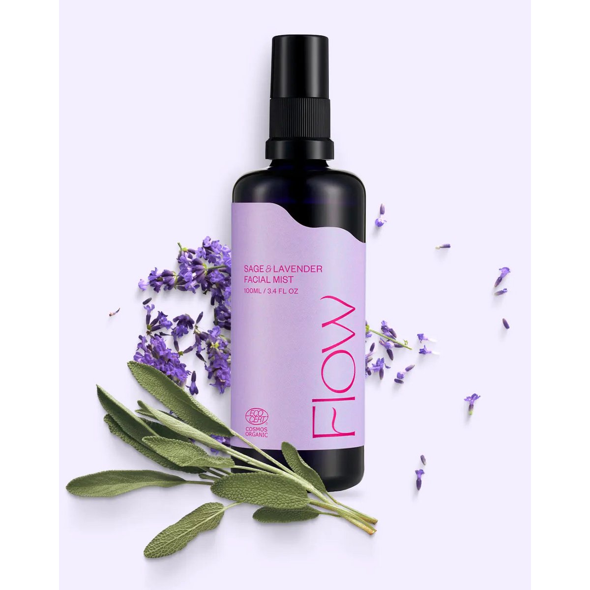 Sage & Lavender Floral Water Facial Mist - Balancing & hydrating face spray