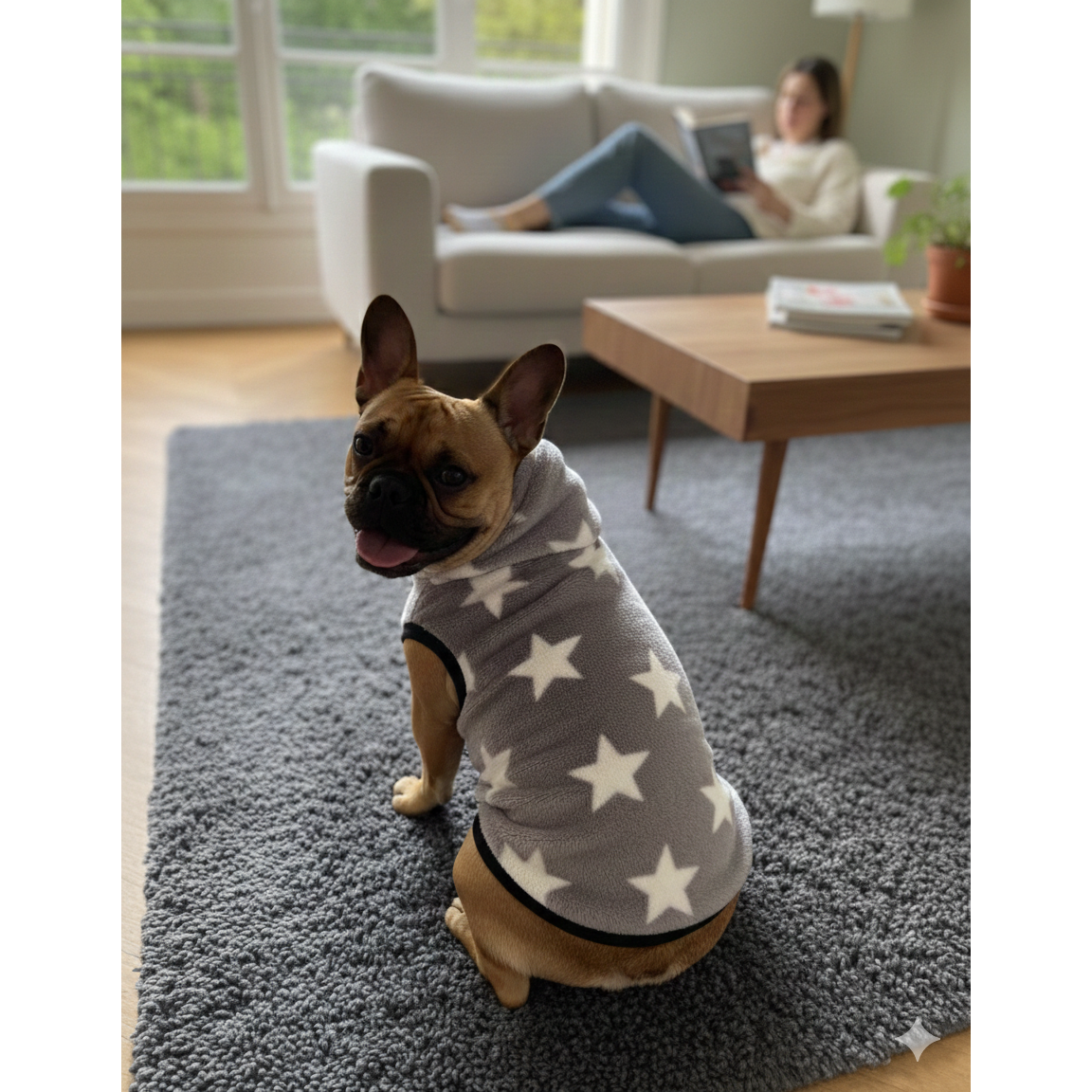 Szara polarowa bluza z kapturem dla psa Alpha Dog (zestaw 5 szt.)
