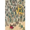 Carte postale en bois wishes santa
