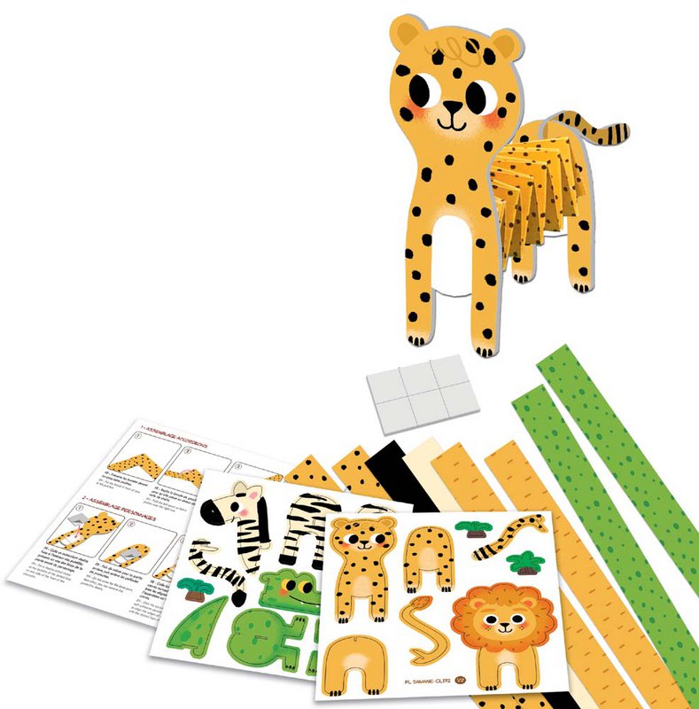 Easy creation, Folding accordions "Animals of the savannah"