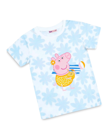 koaa – Peppa Wutz "Summer Vibes" – T-shirt wit/blauw