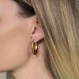 OVAL BLISS – Guld Oval Lobe Øreringe