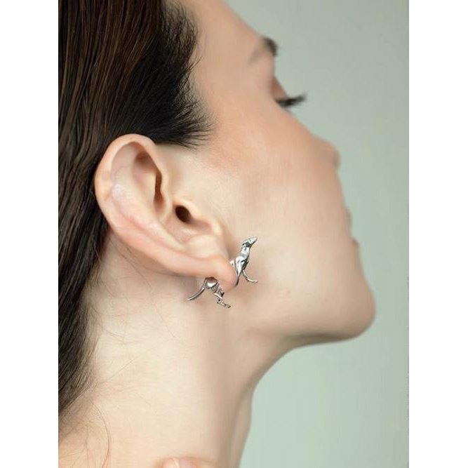 Whimsical Cat & Dog Front Back Earring