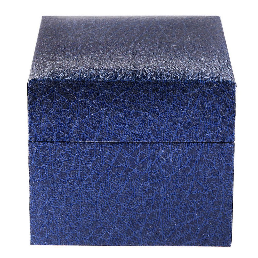 Caja plegable para relojes, cartón, azul, 7,5 cm x 9 cm x 11 cm