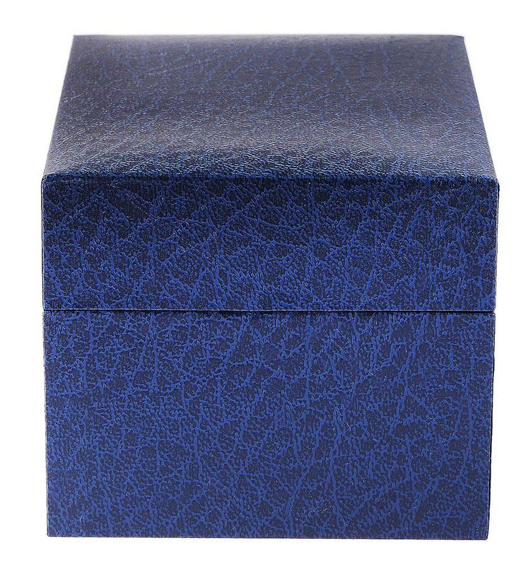 Caja plegable para relojes, cartón, azul, 7,5 cm x 9 cm x 11 cm
