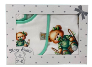 Conjunto de fralda de passeio e babete para bebé