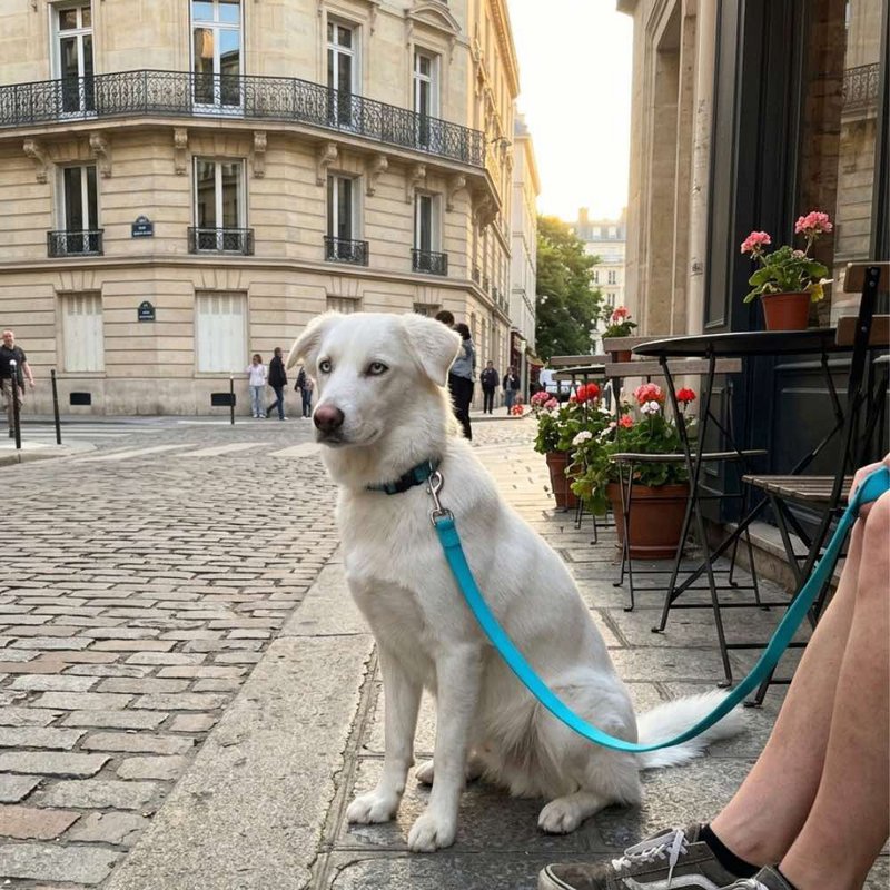 Waterproof multi-position leash Peacock blue