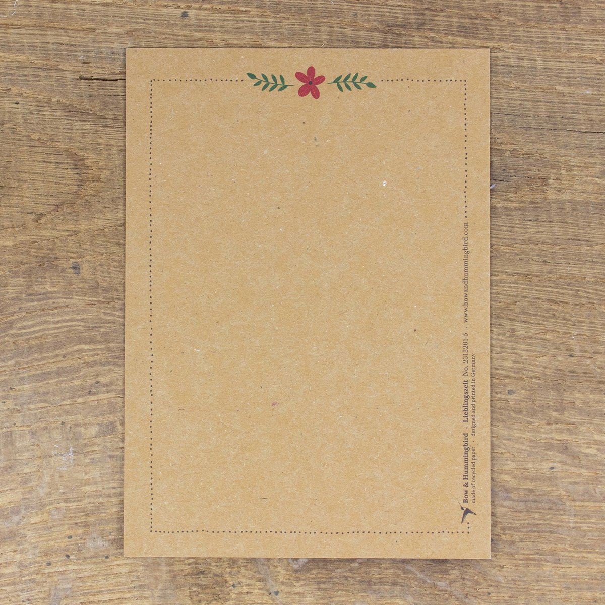 Postcard favorite time, optionally with envelope