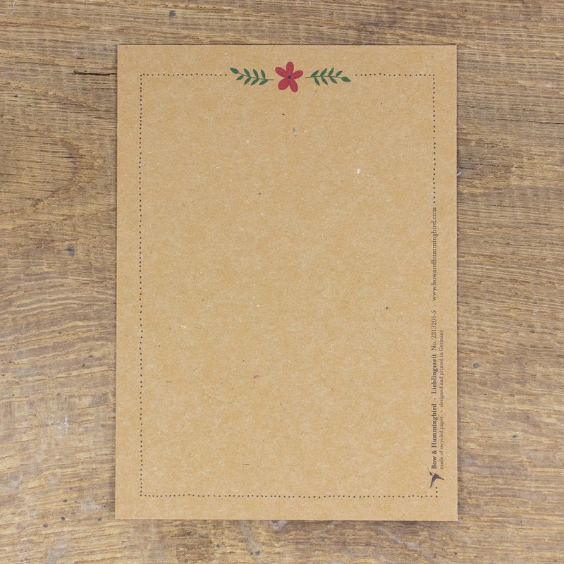 Postcard favorite time, optionally with envelope