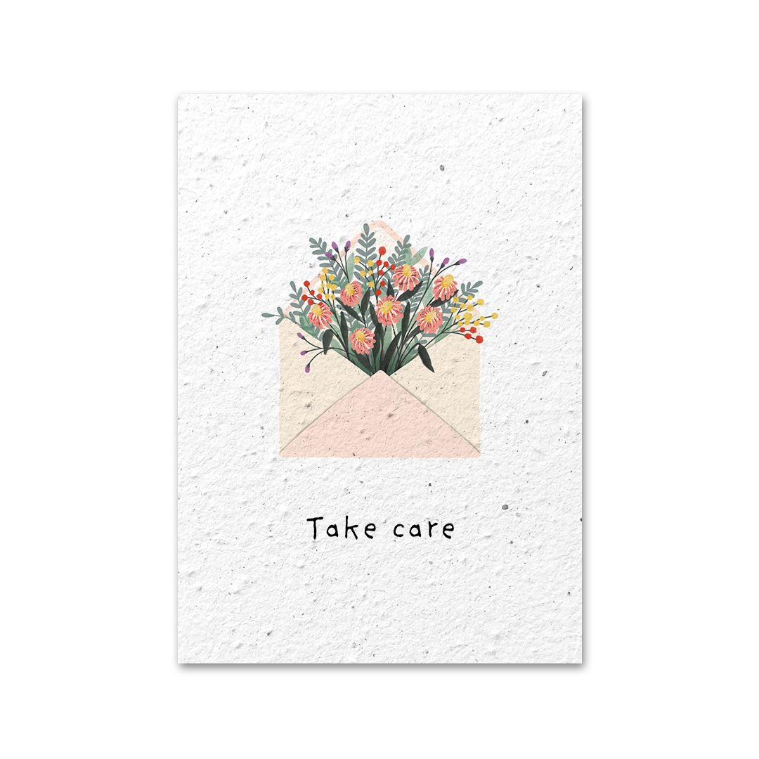 Grußkarte aus Saatpapier - Blumenumschlag