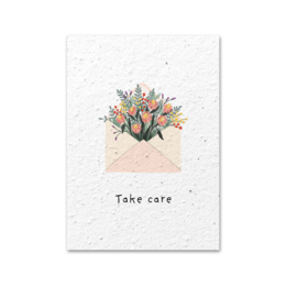 Grußkarte aus Saatpapier - Blumenumschlag