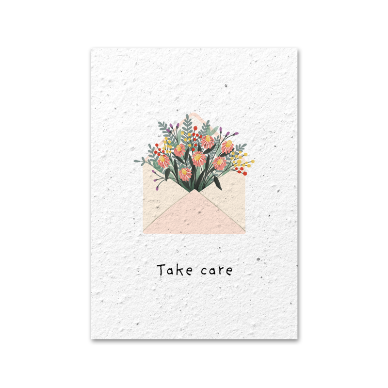 Grußkarte aus Saatpapier - Blumenumschlag