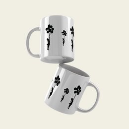 Taza Cerámica Banksy 325ml - Chica Globos Voladores