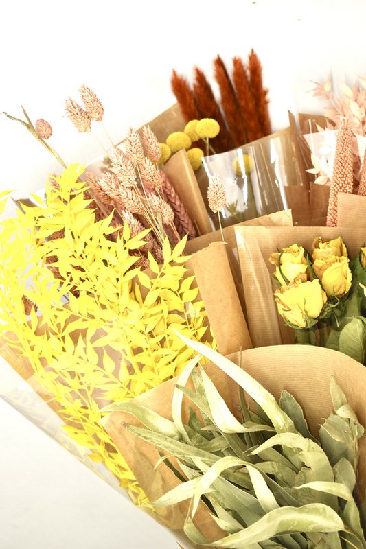 Mix dried flowers - orange - 15 varieties