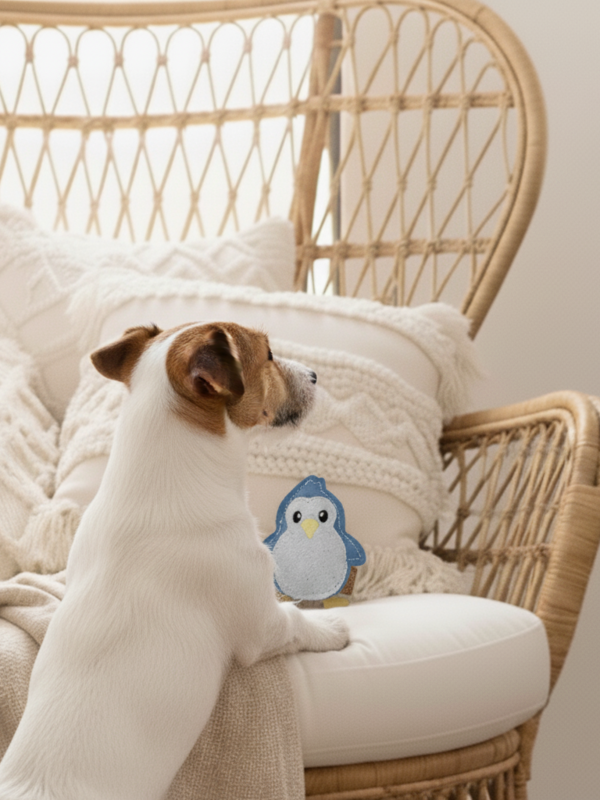 COMPAÑERO. Juguete de cuero para perros "Pequeño Pingüino"
