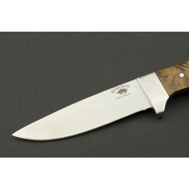 ED MAHONY Elch Master I, Jagdmesser, helles Wurzelholz