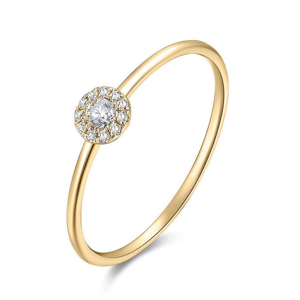 Anillo Pavé II con diamantes, oro amarillo de 18 K