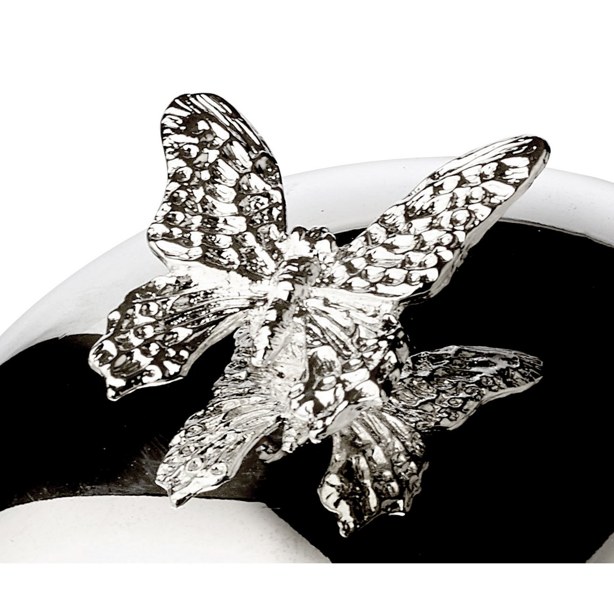EDZARD EDZARD Butter bell Butterfly, with glass bowl and lid, elegantly silver-plated, ø 14 cm, with Butterme