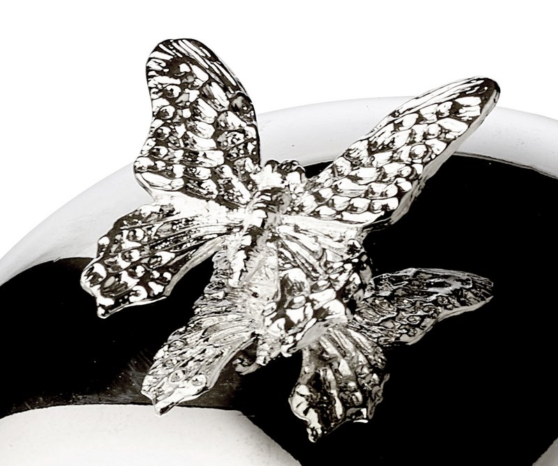 EDZARD EDZARD Butter bell Butterfly, with glass bowl and lid, elegantly silver-plated, ø 14 cm, with Butterme