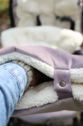 manguito de terciopelo impermeable (calentador de manos) - peluche, accesorios de cochecito de invierno