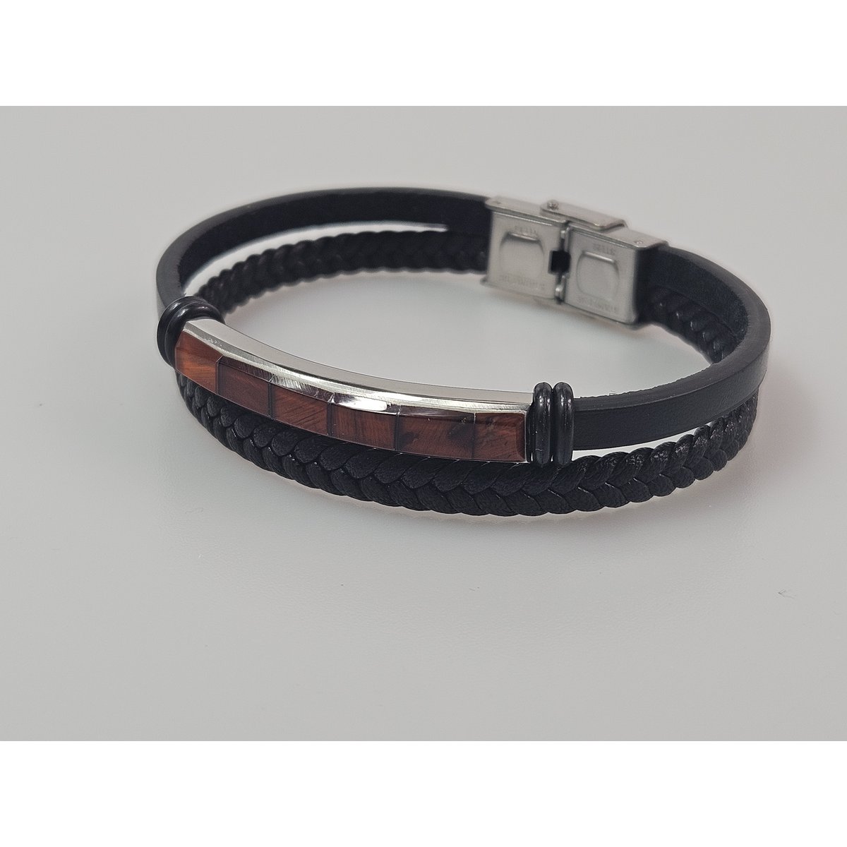 Lederarmband mit baltischem Bernstein Herrenschmuck