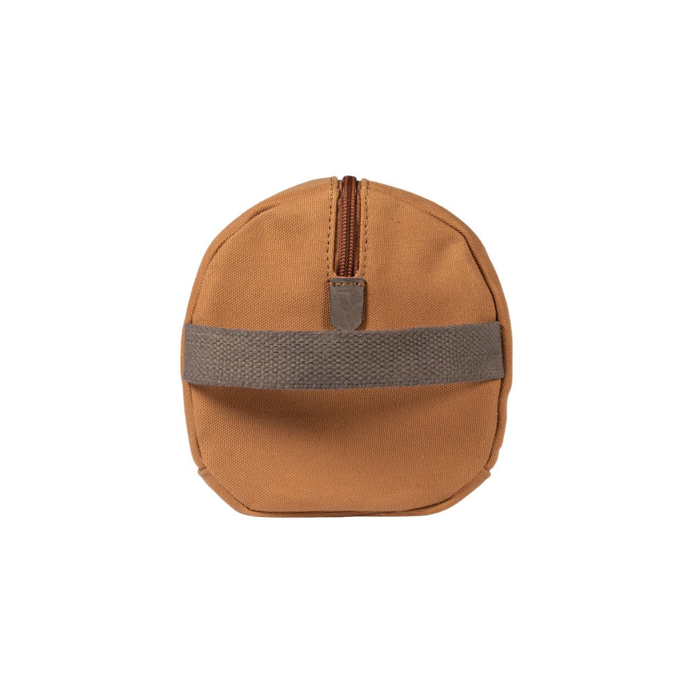 K2005UB | Beauty Case in Canvas 100% Cotton/Genuine Full Grain Leather, Naked. Leather colour. Side handle. Zipper closure. Dimensions: 25 x 15 x 17 cm. Packaging: TNT bag