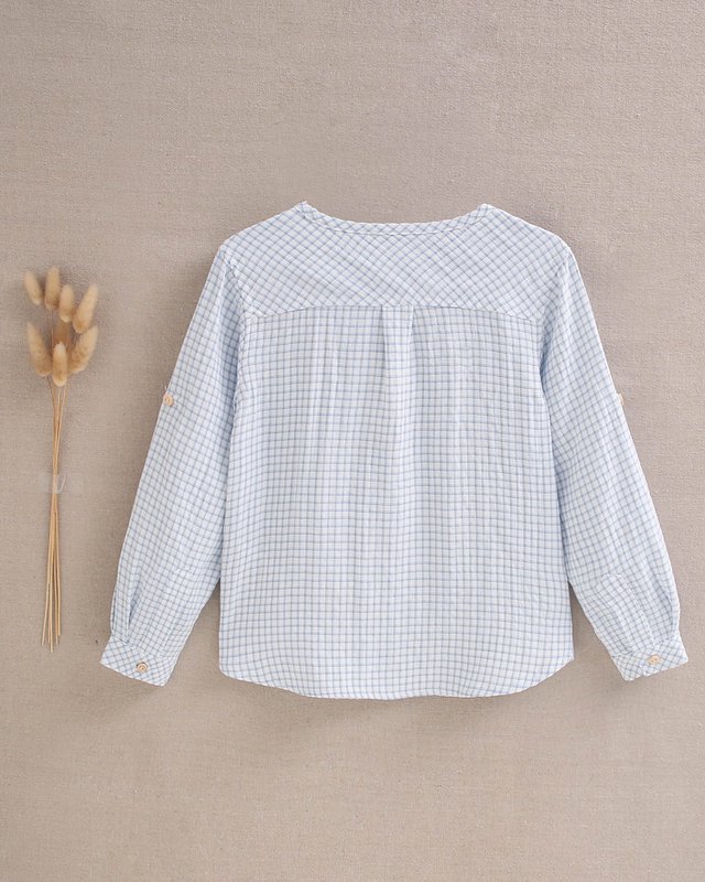 Pastel Blue Plaid Shirt M20-21501413 Kid
