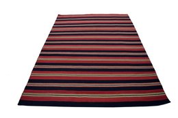 Charcoal red striped area rug with various size options, including 135 x 65 cm, 200 x 140 cm, 235 x 170 cm, and 295 x 200 cm. The rug features a classic striped pattern in a combination of charcoal and red colors.
