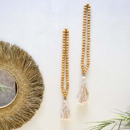 Guirlande de perles de bois