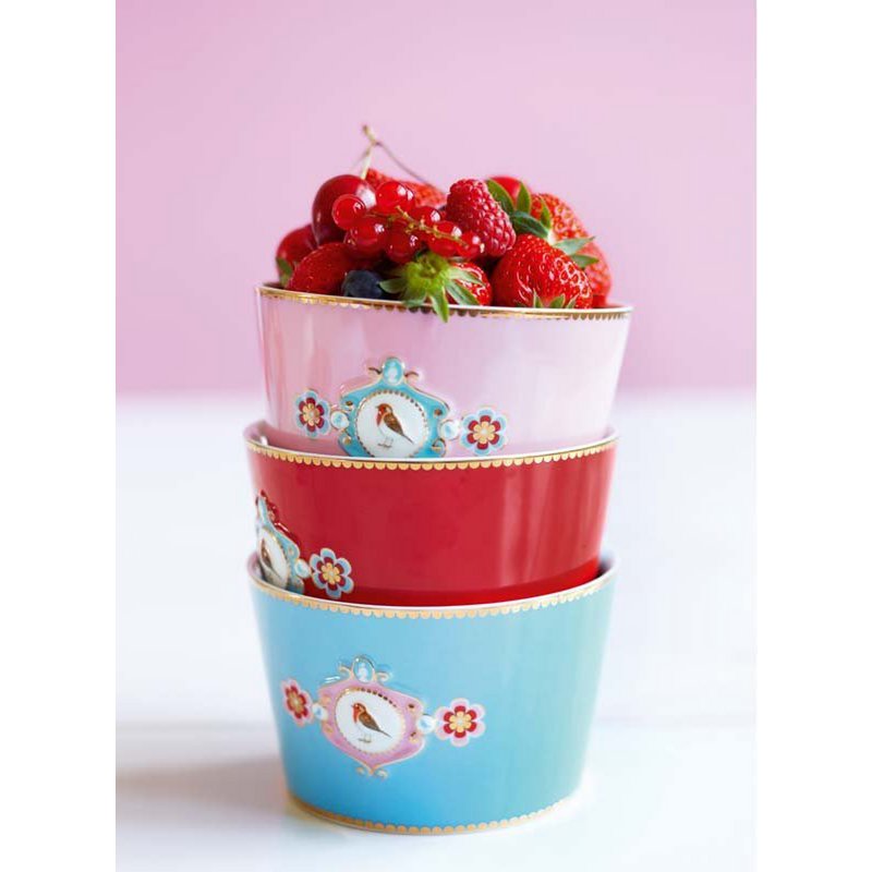 Bowl Love Birds Medallion Red 15cm