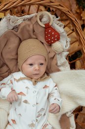 Merino bonnet hat sand